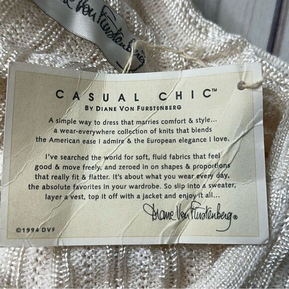 Diane Von Furstenberg Size 3X Sheer Metallic Cable Knit Sweater Top Lagenlook - Picture 7 of 11